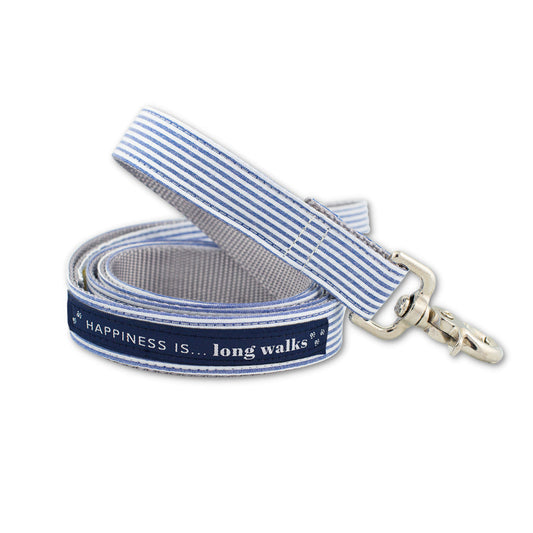 Dog Long Walks Striped Blue Leash-0