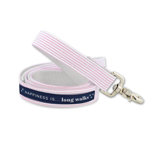 Dog Long Walks Striped Pink Leash-0